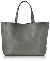 Zadig & Voltaire Gray and Cobalt Blue Leather Reversible Hendrix Tote Bag