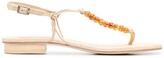 Thumbnail for your product : Cult Gaia Beaded T-Bar Sandals