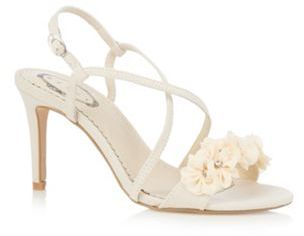 Debut Dark cream floral trim high sandals