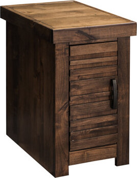 Union Rustic Rectangular 14" Chairside Table, Whiskey Finish, Knotty Alder Veneers, No Assembly, Concealed Storage Box For Bedroom Table In Lodge Style, Whiskey, A