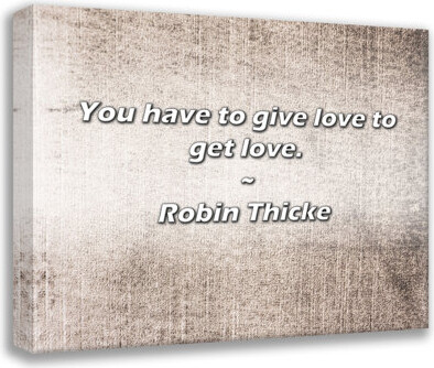 Trinx Robin Thicke Quote: You have to give love to get love.