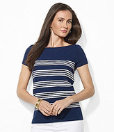 Thumbnail for your product : Lauren Ralph Lauren Ottoman-Stitched Striped Tee