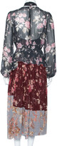 Thumbnail for your product : Zimmermann Multicolor Floral Printed Chiffon Pleated Unbridled Maxi Dress M