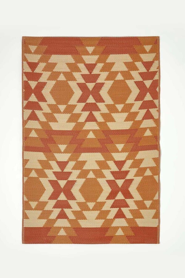 Homescapes Anya Aztec Orange Outdoor Rug ShopStyle