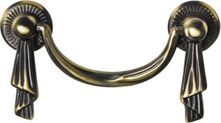 Utopia Alley Lauren Pull Handle - Decorative Cabinet Drop Pull Handles For Cabinets And Drawers - Vintage Cabinet Hardware With Hand Finished Antique