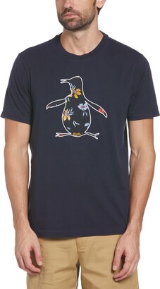 Original Penguin Men's Slim-Fit Floral Fill Pete Logo Graphic T-Shirt