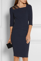 Thumbnail for your product : Roland Mouret Ingram Lace-trimmed Stretch-crepe Dress - Midnight blue