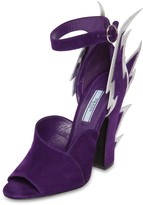 Thumbnail for your product : Prada 105mm Embellished Suede Sandals