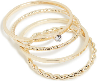 Jules Smith Designs Layered Dainty Crystal Ring Set