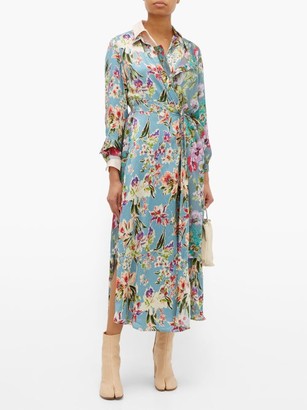 Junya Watanabe Layered Floral-print Crepe Dress - Multi