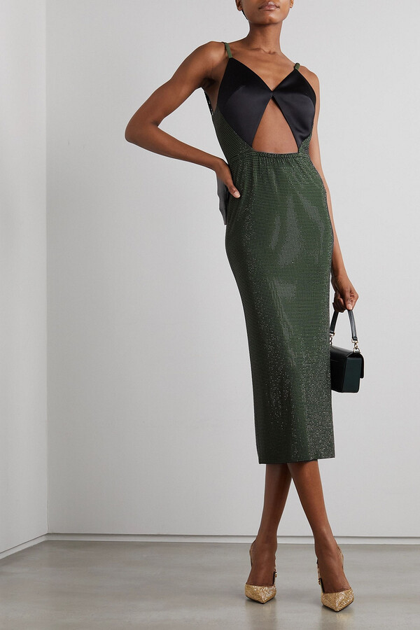 パーティードレス Crystal Embellished Draped Jersey Shift Dress THE GEOMETRICS DRESS - BLACK (JLO'S 46TH BIRTHDAY DRESS