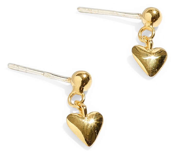 Details about   Rich Chic gold plated white Cubic Zirconia Dangling Open Heart Earrings 