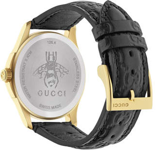 Gucci G-Timeless Black Leather Watch YA1264034