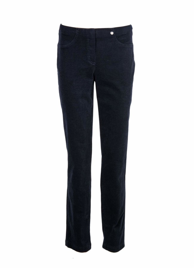 Robell Bella Cord Women's Trousers in Navy (XLarge - ShopStyle