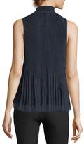 Thumbnail for your product : Derek Lam 10 Crosby Sleeveless Split-Neck Pleated Top
