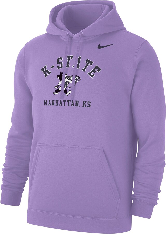 Nike Men's Kansas State Wildcats Lavender Club Fleece Pullover Hoodie, Small, Purple
