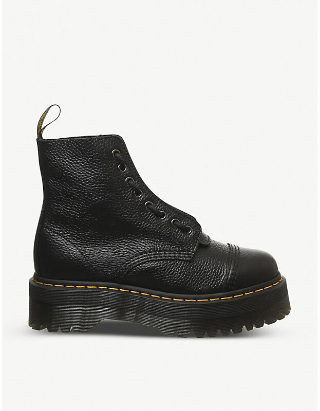 Dr. Martens Womens Black Aunt Sally Sinclair Platform Leather Boots Eur 40.5 / 6.5 Uk Men