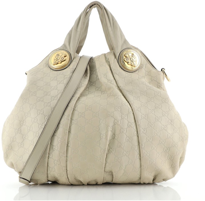 Gucci Hysteria Convertible Top Handle Bag Guccissima Leather Large