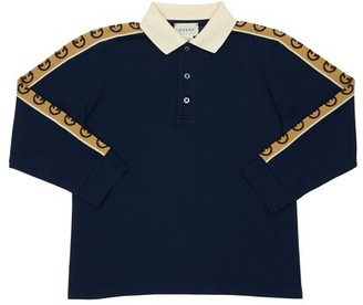 Gucci Cotton Piquet Polo Shirt W/ Logo Bands