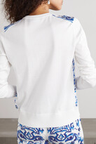 Thumbnail for your product : Dolce & Gabbana Printed Twill-paneled Silk Cardigan - Blue