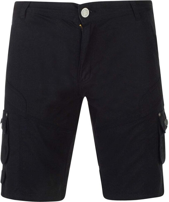Kam Jeans Mens Kam Big & Tall Relaxed Fit Cargo/Combat Chino Shorts KBS 305  - Black - ShopStyle