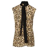 Thumbnail for your product : Gucci Leopard Printed Silk Blouse