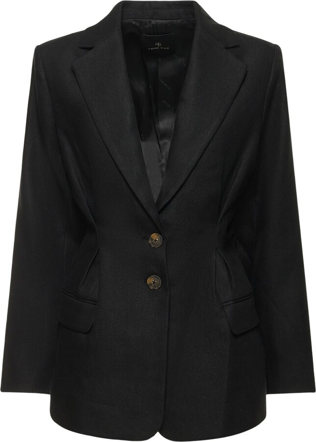 Anine Bing Taya linen blazer ShopStyle