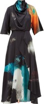 Thumbnail for your product : Roksanda Senja Draped Printed Silk-satin Maxi Dress