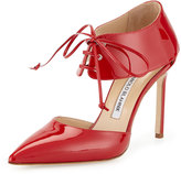 Thumbnail for your product : Manolo Blahnik Adina Patent Ankle-Cuff Sandal