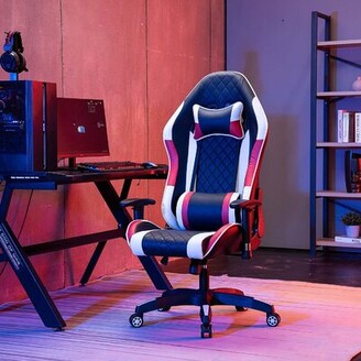 GOLDORO Gaming Chair Computer Chair Ergonomic High Back PU Leather with Adjustable Armrest and Back Recliner Swivel Rocker Office Chair Black Red