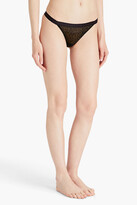Thumbnail for your product : LOVE Stories Set of two mesh and stretch-lace low-rise thongs