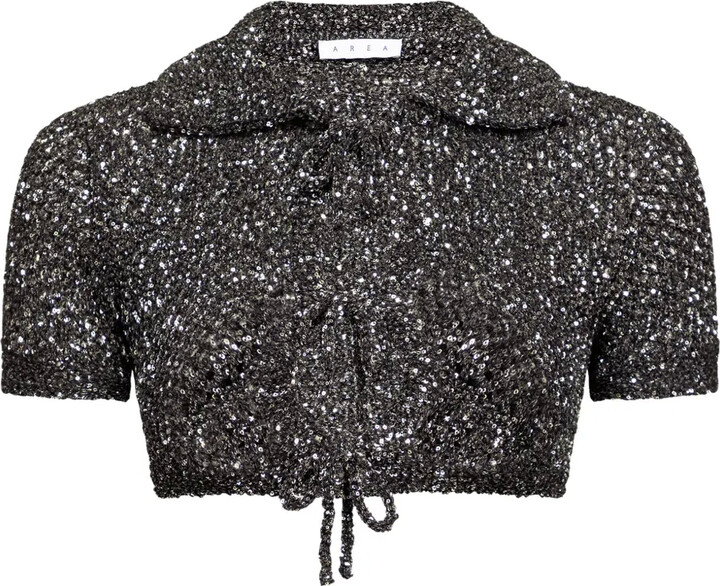Area Sequin-Embellished Cardigan