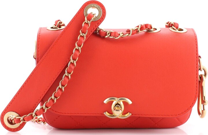 Chanel Red Patent Leather Mini Madison Flap Bag