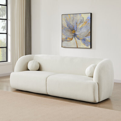 Wade Logan Ashunta 87'' Boucle Recessed Arm Sofa