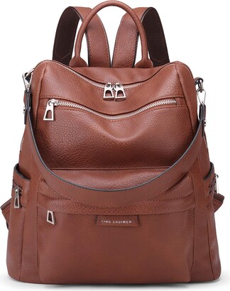 LING SHUIWEN Women Backpack Fashion PU Leather Anti-theft Ladies Rucksack  Convertible School Bags Travel Backpack Handbag Shoulder Bag (Dark gray) -  ShopStyle