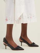 Thumbnail for your product : Francesco Russo Knotted Leather Kitten Heel Pumps - Womens - Black