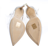 Thumbnail for your product : Jimmy Choo X OFF-WHITE Pearl White/Clear Satin and TPU Claire Pointed Toe Pumps Size 38