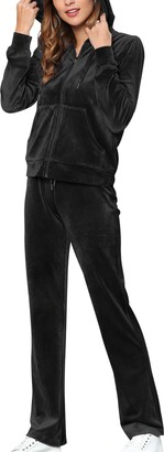 Ladies black velour loungewear Clearance