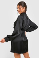 Thumbnail for your product : boohoo High Neck Satin Dress