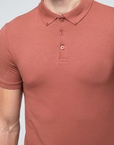 Thumbnail for your product : ASOS Extreme Muscle Polo Shirt In Red With Button Down Collar