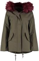 Thumbnail for your product : boohoo Danielle Parka With Burgundy Faux Fur Hood & Lining