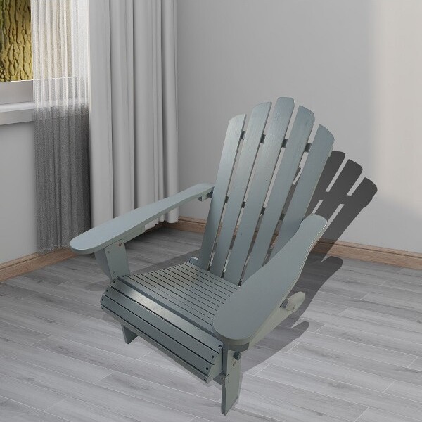 HBEZON OutdoororindoorWoodAdirondackchairfoldablegrey