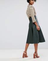 Thumbnail for your product : ASOS Leather Look Midi Skirt With Belt