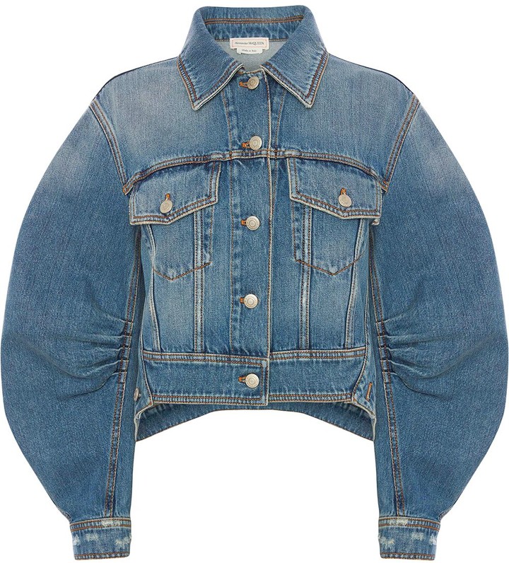 Alexander McQueen Cocoon Sleeve Denim Jacket - ShopStyle