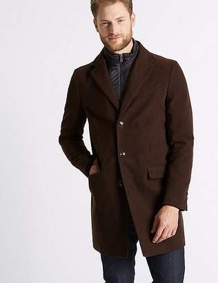 Marks and Spencer Pure Cotton Moleskin Revere Overcoat