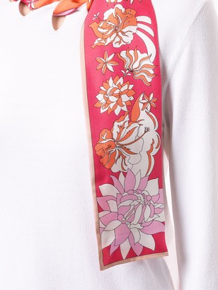 Emilio Pucci Long-Sleeved Woven Scarf Top