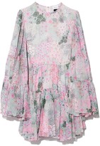 Thumbnail for your product : Giambattista Valli Flared Tiered Sleeve Dress in Ivoire/Giungla