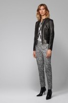 Thumbnail for your product : HUGO BOSS Leather jacket in lamb nappa with buckle detail