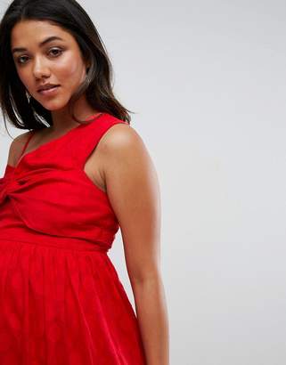 ASOS Maternity One Shoulder Midi Sundress In Dobby Fabric