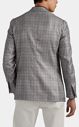 Isaia Men's Dustin Plaid Silk-Cashmere Two-Button Sportcoat - Light, Pastel gray